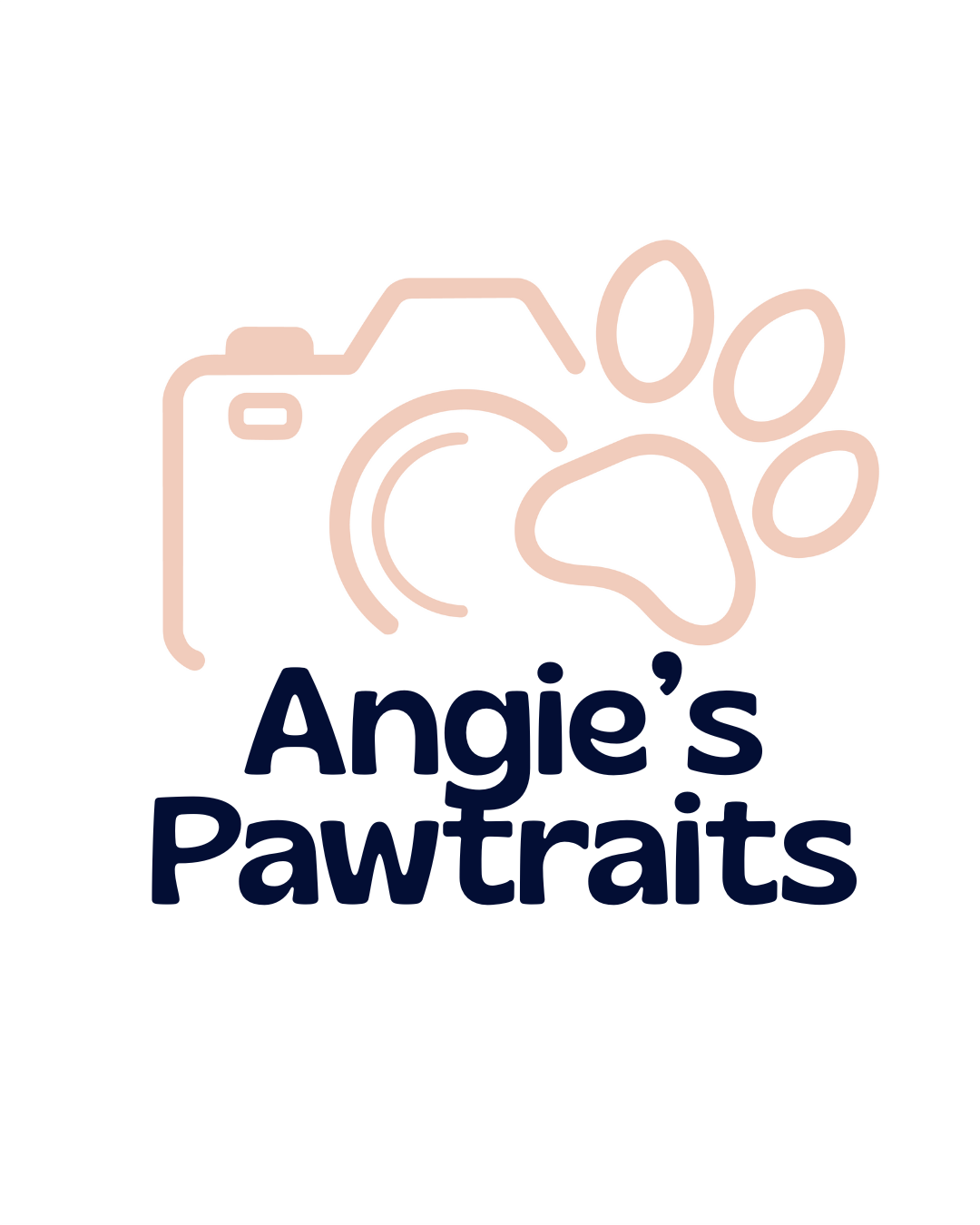 Angie's Pawtraits Logo Rose et bleu